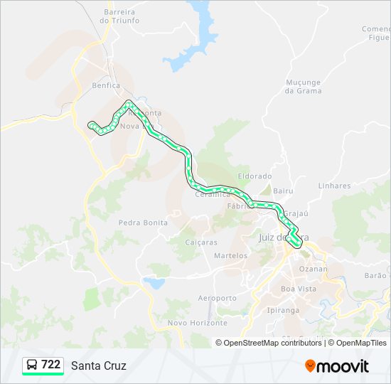 Mapa da linha 722 de ônibus