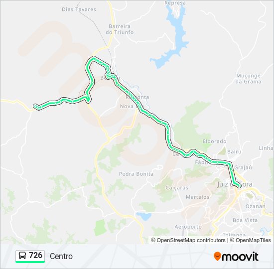 Mapa de 726 de autobús