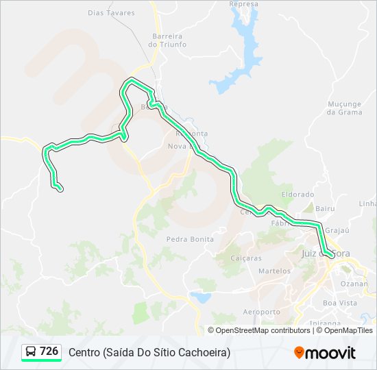 Mapa de 726 de autobús