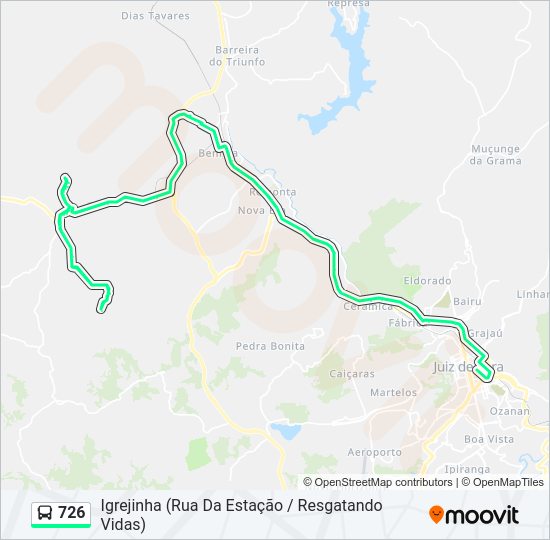 Mapa da linha 726 de ônibus