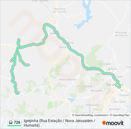 Mapa de 726 de autobús