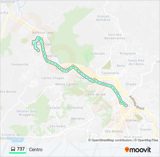 737 bus Line Map