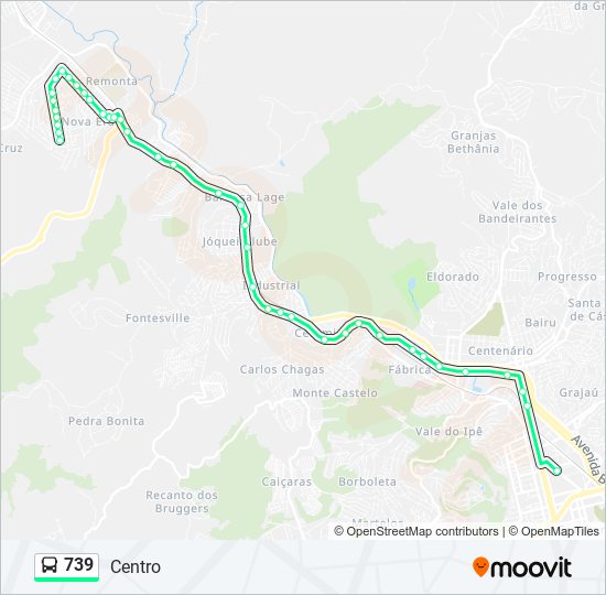 Mapa de 739 de autobús