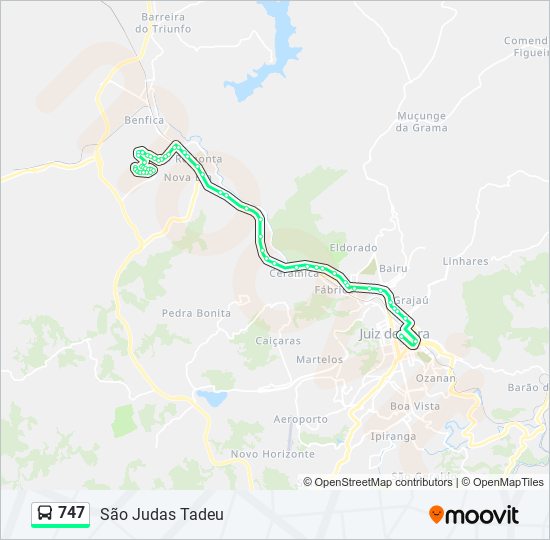 Mapa da linha 747 de ônibus