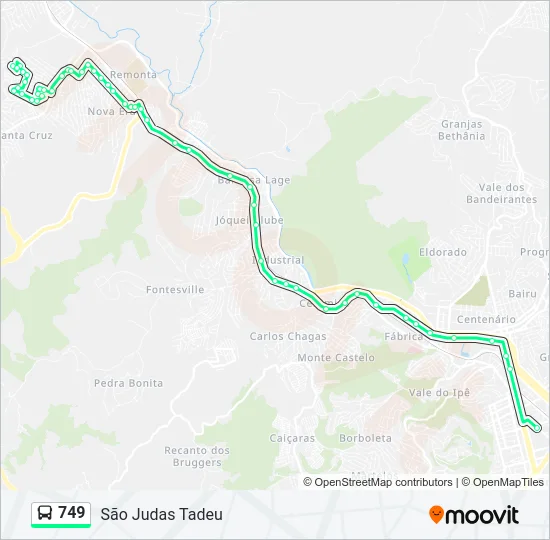 749 Bus Line Map