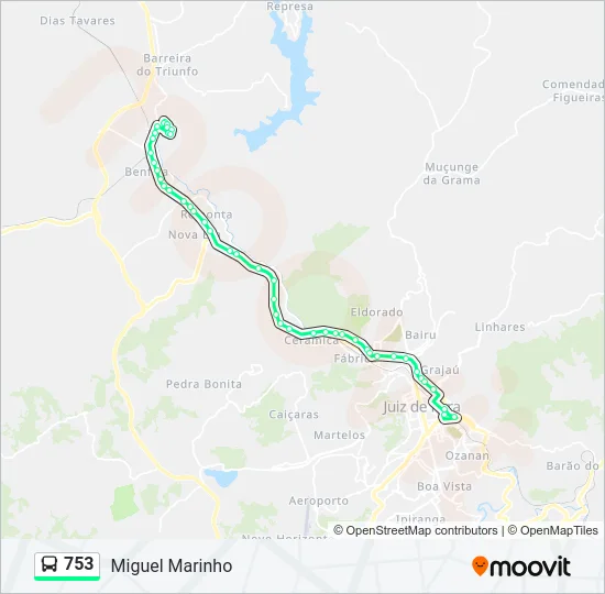 753 Bus Line Map