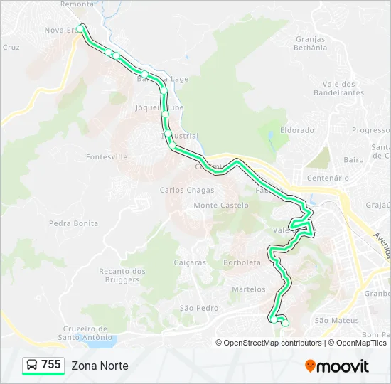 755 Bus Line Map