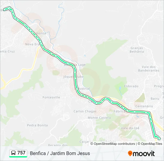 757 Bus Line Map