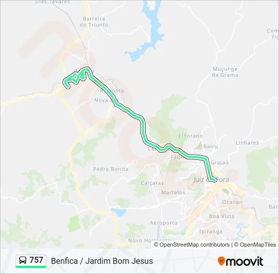 757 Bus Line Map