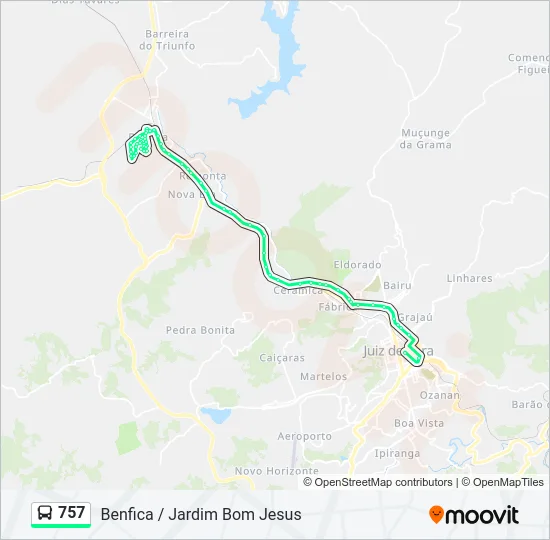 757 Bus Line Map