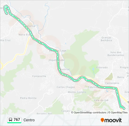 767 Bus Line Map
