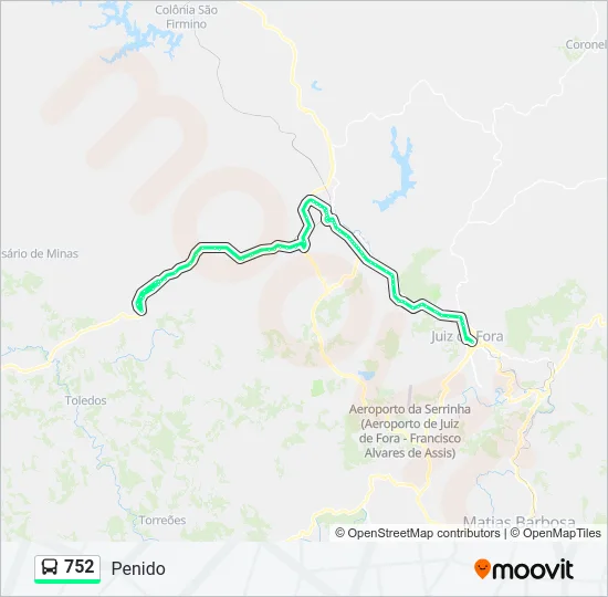 752 Bus Line Map