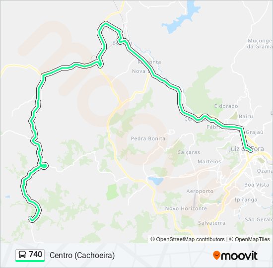 Mapa de 740 de autobús