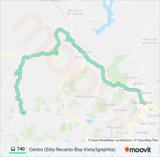 Mapa da linha 740 de ônibus