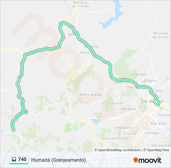 Mapa da linha 740 de ônibus