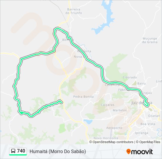 Mapa da linha 740 de ônibus