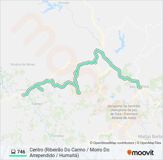 Mapa de 746 de autobús