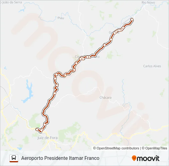 JF X IZA Bus Line Map