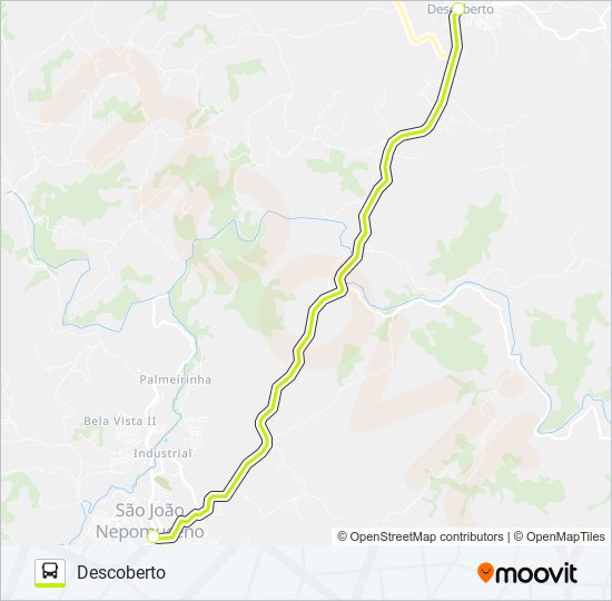 Mapa da linha SJN X DESCOBERTO de ônibus