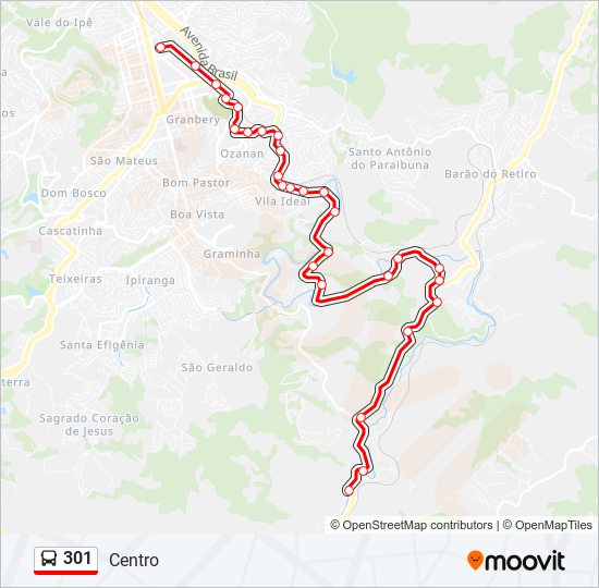 301 bus Line Map