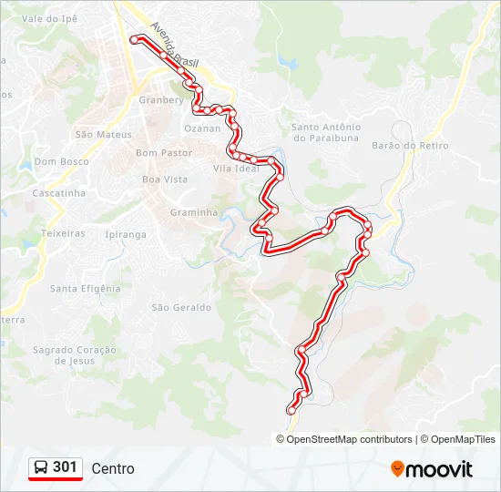 301 Bus Line Map