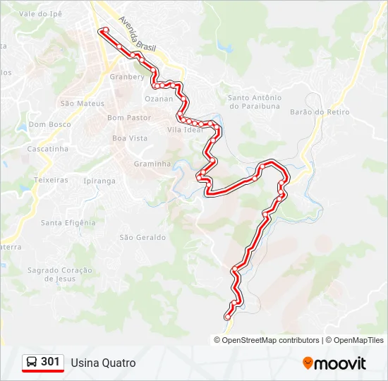 301 Bus Line Map