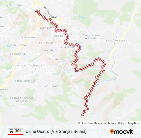 301 Bus Line Map