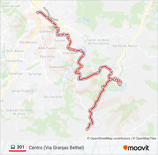 301 Bus Line Map
