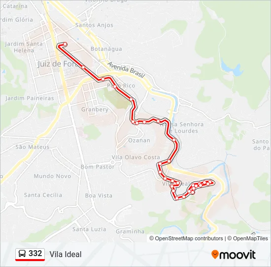 332 Bus Line Map