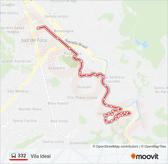 332 Bus Line Map