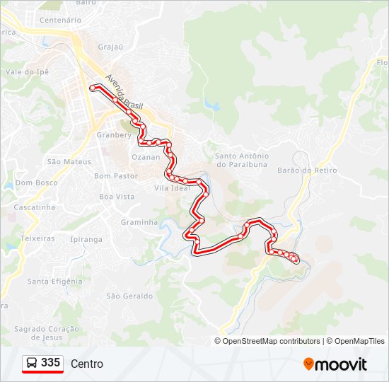 335 bus Line Map