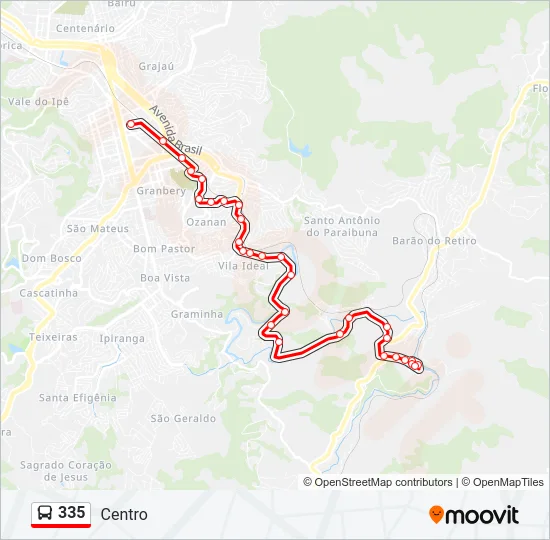 335 Bus Line Map