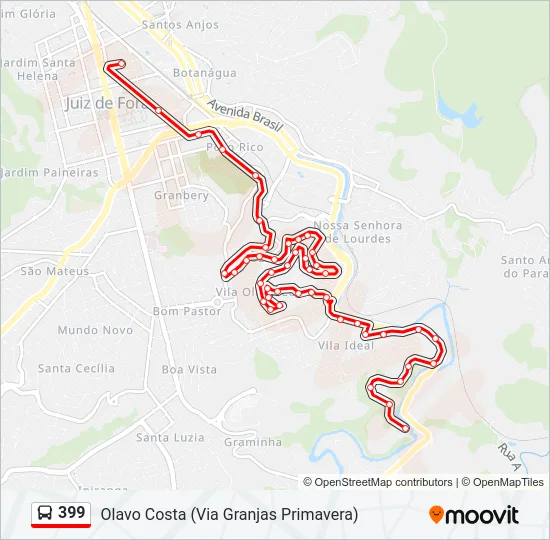 399 Bus Line Map