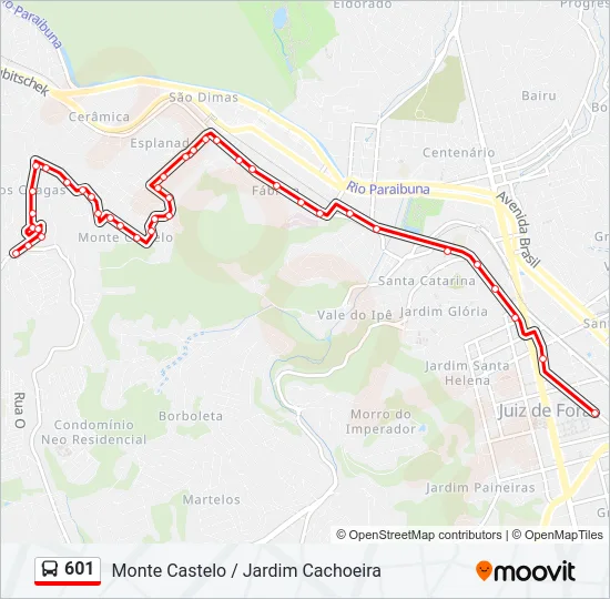 601 Bus Line Map