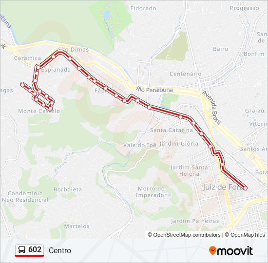 Mapa de 602 de autobús