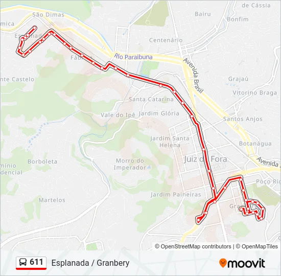 611 Bus Line Map