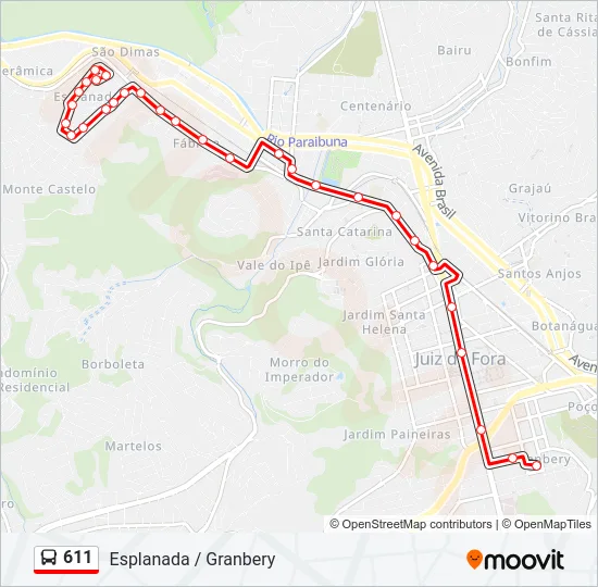 611 Bus Line Map