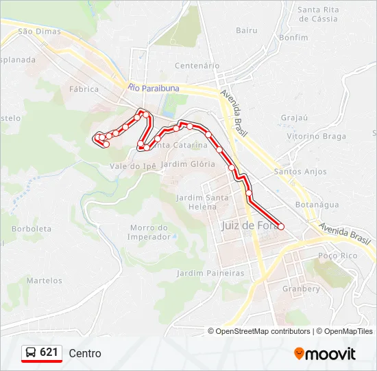 621 Bus Line Map