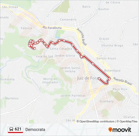 621 Bus Line Map