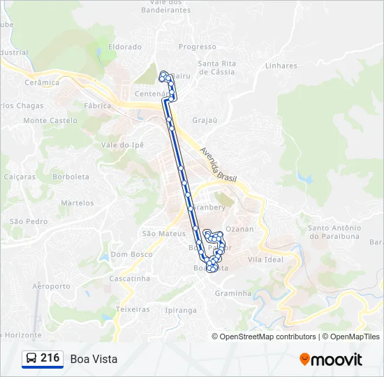 216 Bus Line Map