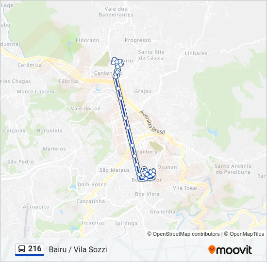 216 Bus Line Map
