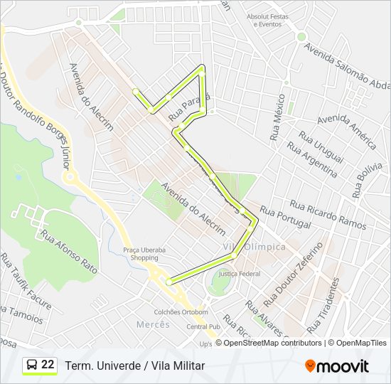 22 Bus Line Map