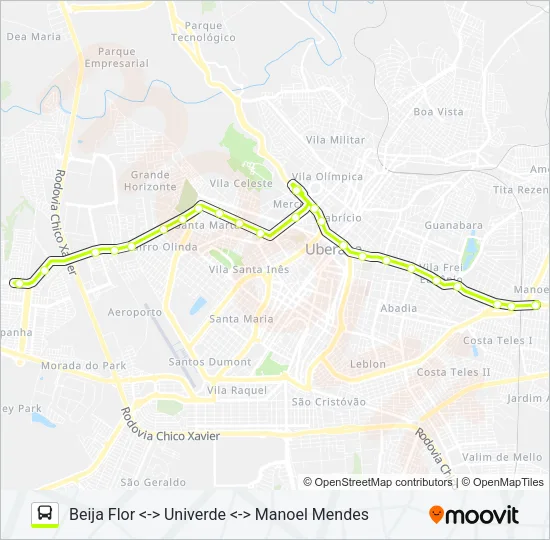 100 - VETOR BRT Bus Line Map