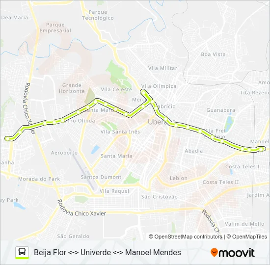 100 - VETOR BRT Bus Line Map
