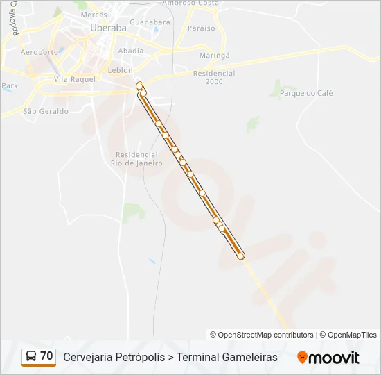 70 Bus Line Map