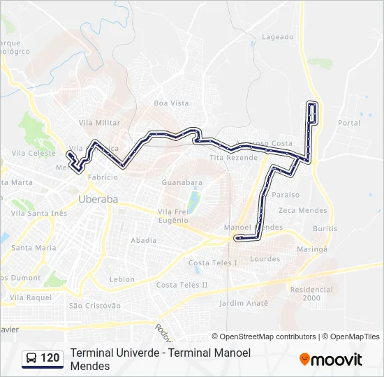 120 Bus Line Map