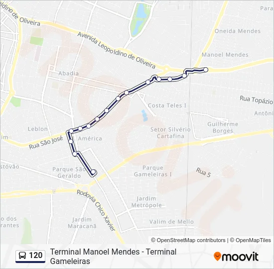 120 Bus Line Map