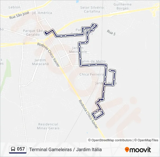 057 Bus Line Map
