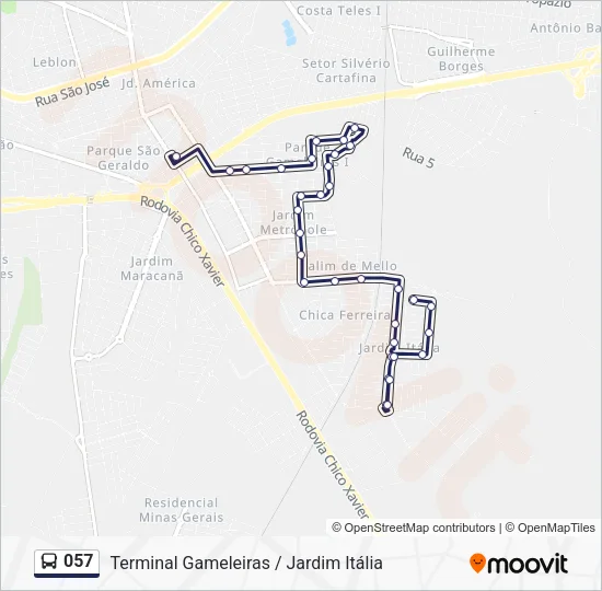 057 Bus Line Map