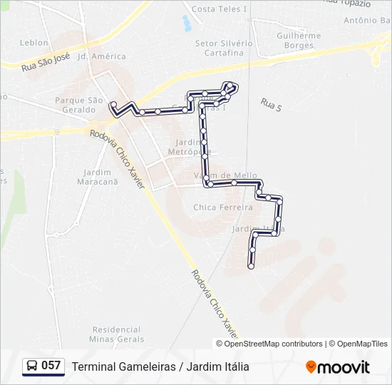 057 Bus Line Map